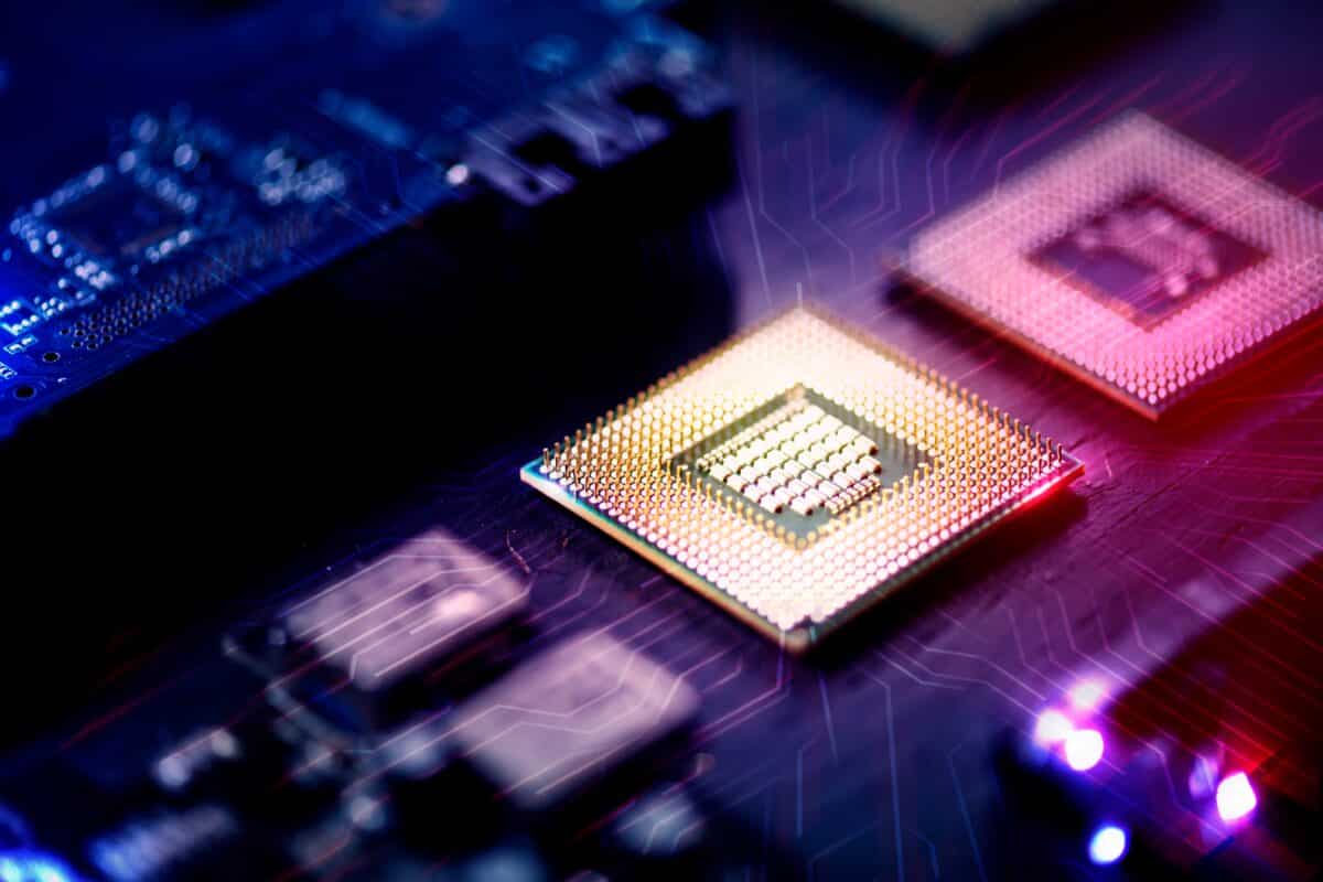 Closeup of computer processor