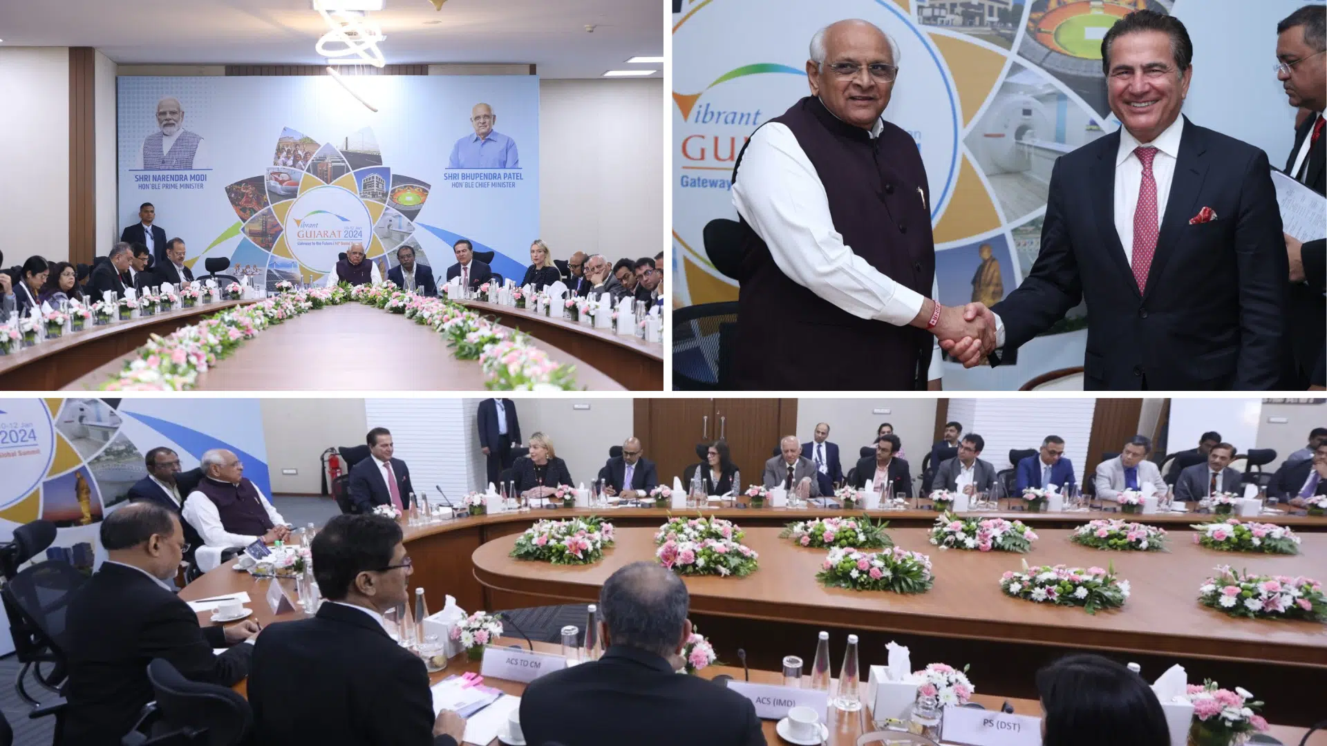 USISPF delegation led by Dr. Mukesh Aghi conducts a roundtable meeting with CM of Gujarat Shri Bhupendra Patel