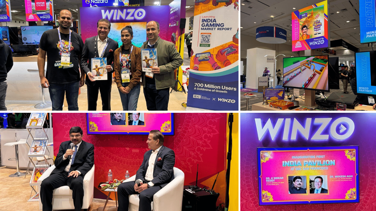 Game Developers Conference (GDC) 2024 Inauguration of the first India Pavilion with USISPF Member WinZo and launch of India Gaming Market Report