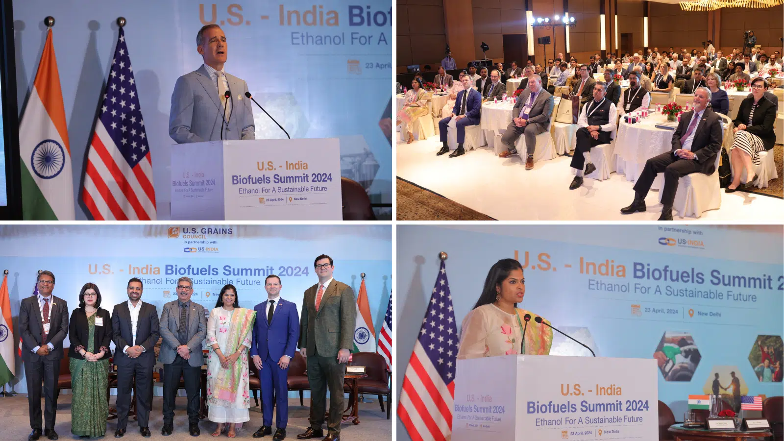 U.S. Grains Council and USISPF hosted the inaugural U.S. – India Biofuels Summit 2024 in New Delhi. (April 23, 2024)