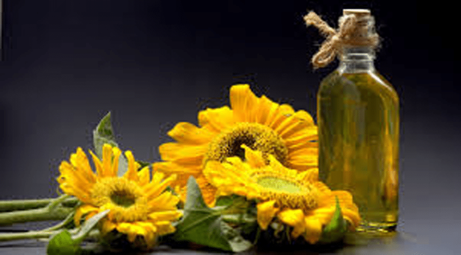 Sunflower with bottle