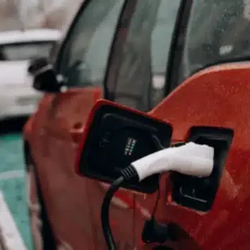 Electric Car With Power Cable